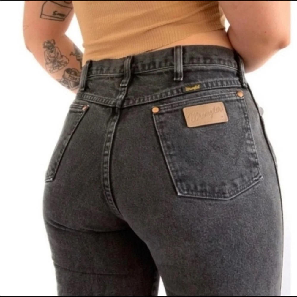 Vintage Wrangler Jeans 🌾 Black Straight Leg High Waist Cowboy Denim > 28 x 31